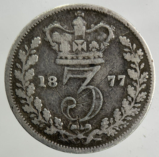 1877 Victoria Threepence Silver Coin | Fine Collectable Grade