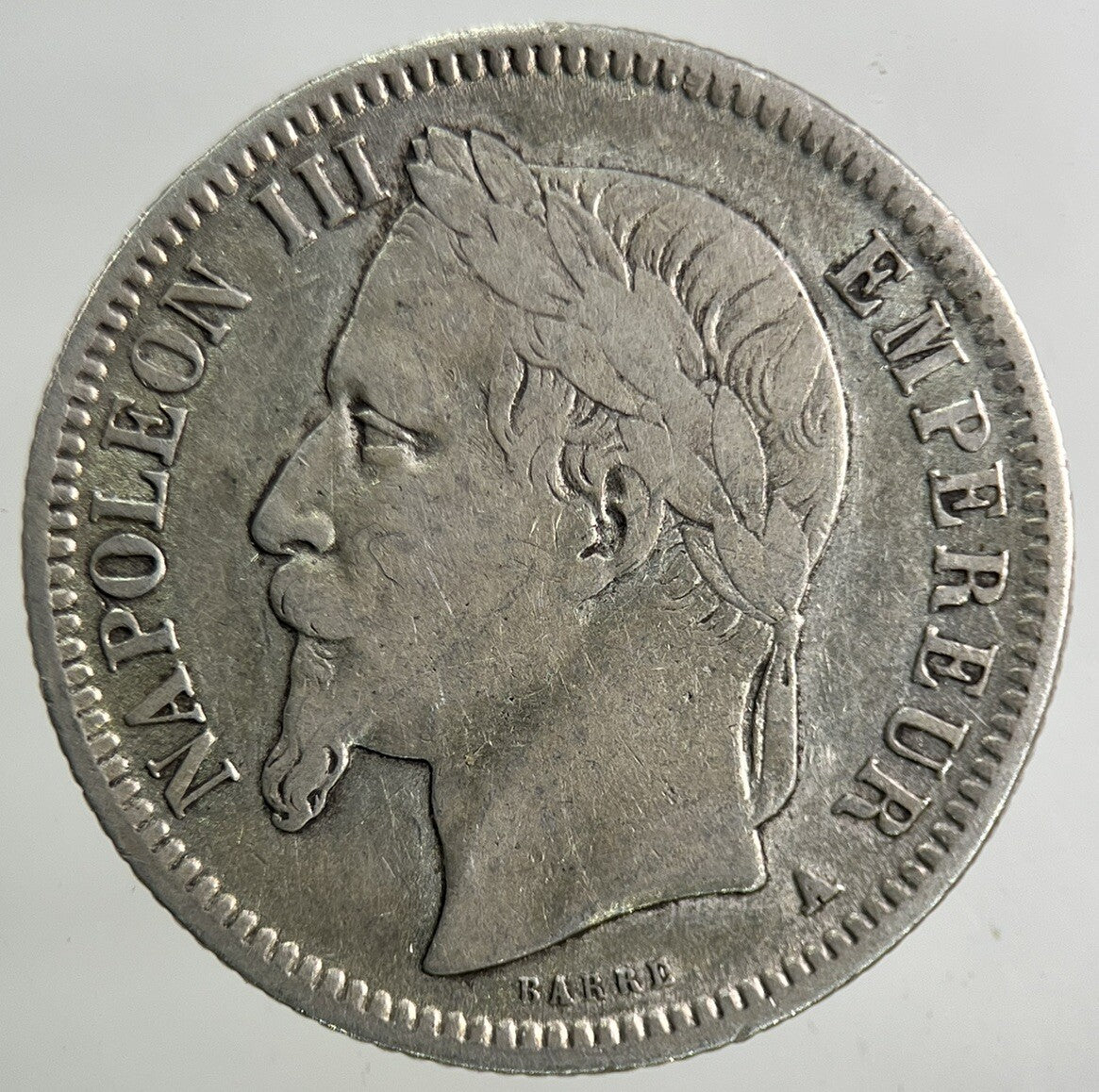 1869 France 1 Franc Silver Coin | Fine Collectable Grade