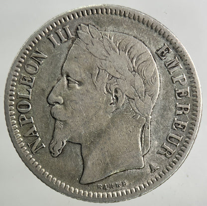 1869 France 1 Franc Silver Coin | Fine Collectable Grade