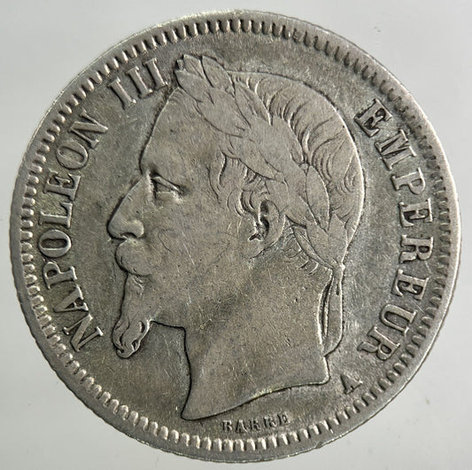 1869 France 1 Franc Silver Coin | Fine Collectable Grade