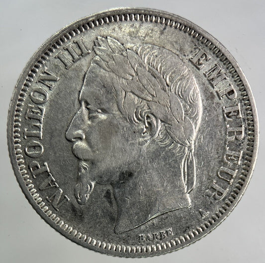 1868 France 2 Francs Silver Coin | Fine Collectable Grade