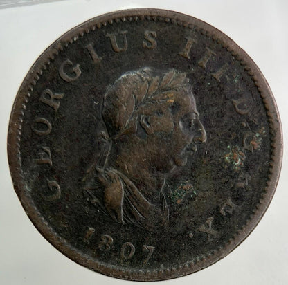 1807 George III 3rd Half-Penny Coin | Fine Collectable Grade