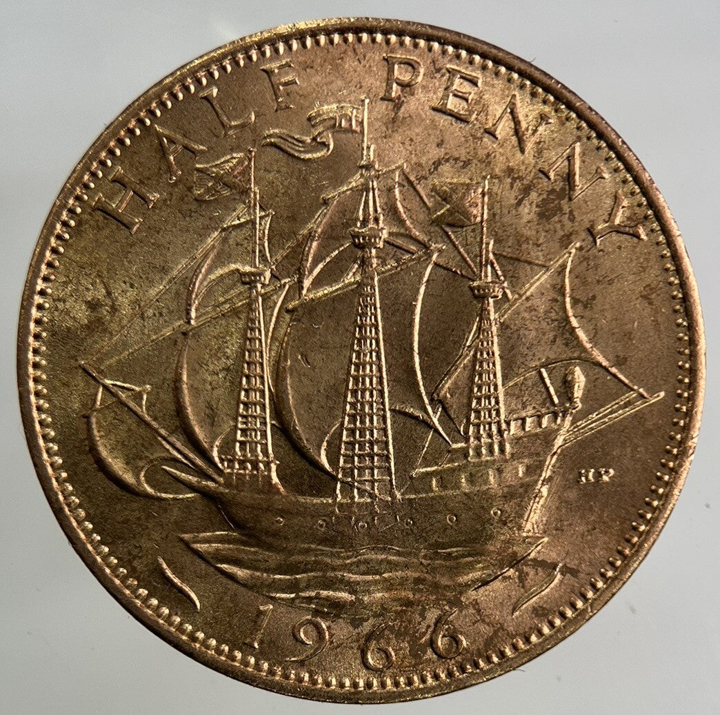 1966 Elizabeth II 2nd Half-Penny Coin | Very Fine Grade