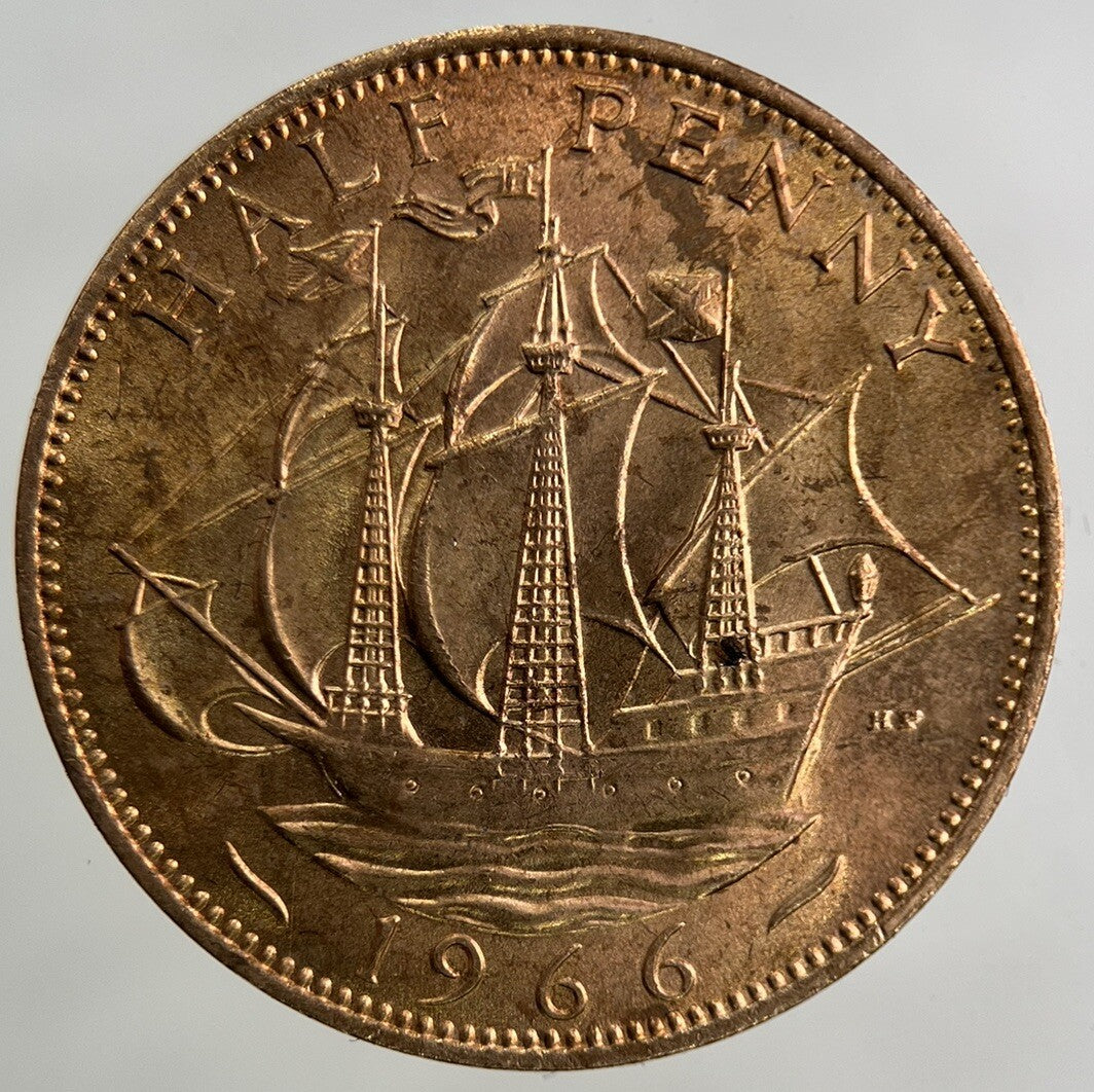 1966 Elizabeth II 2nd Half-Penny Coin | Very Fine Grade