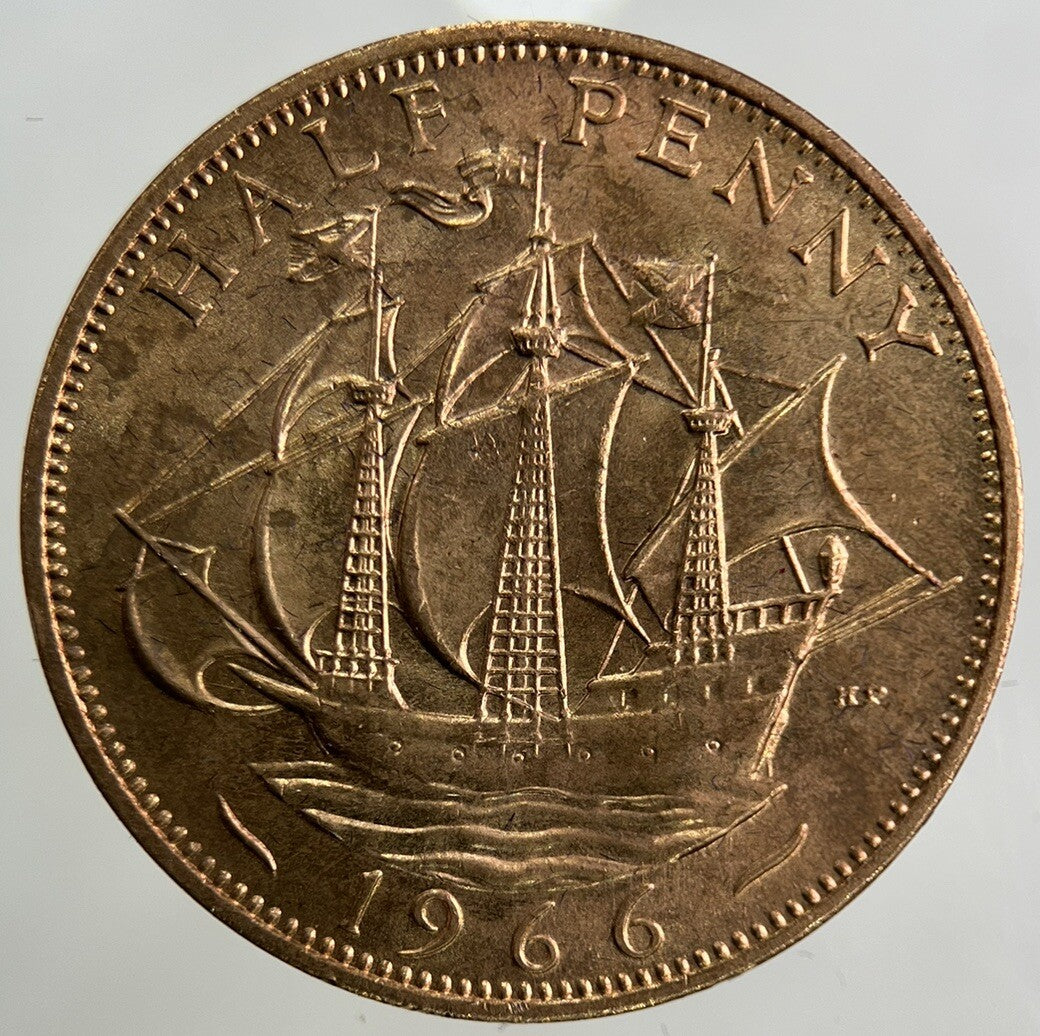 1966 Elizabeth II 2nd Half-Penny Coin | Very Fine Grade
