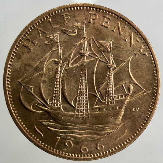 1966 Elizabeth II 2nd Half-Penny Coin | Very Fine Grade