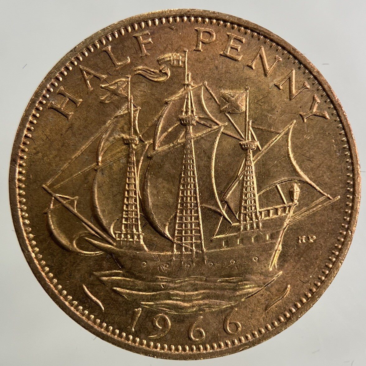 1966 Elizabeth II 2nd Half-Penny Coin | Very Fine Grade