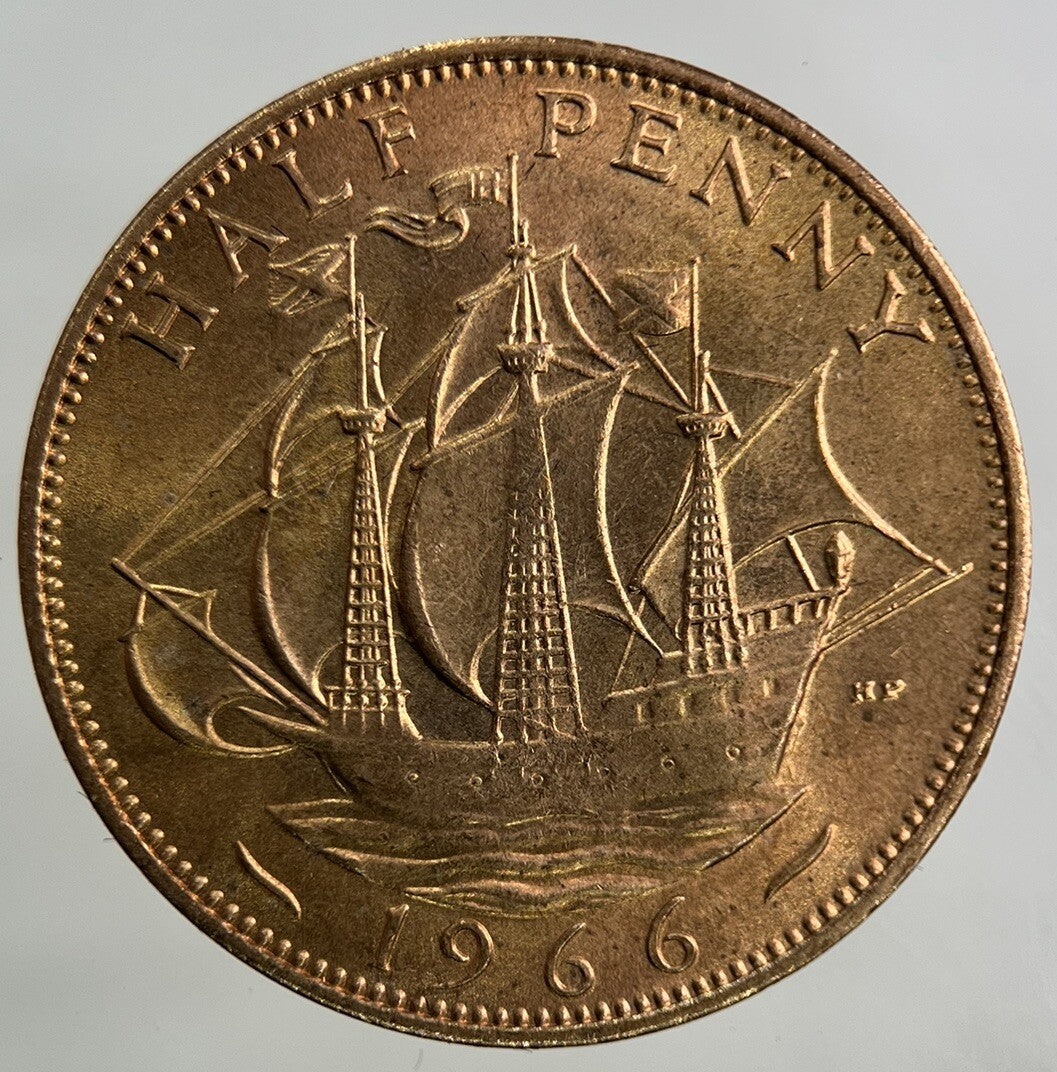 1966 Elizabeth II 2nd Half-Penny Coin | Very Fine Grade