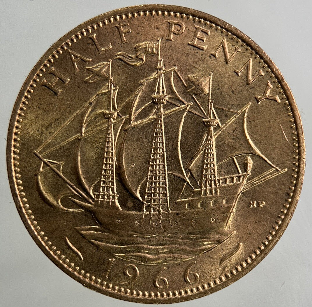 1966 Elizabeth II 2nd Half-Penny Coin | Very Fine Grade