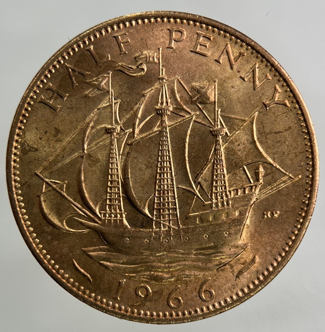 1966 Elizabeth II 2nd Half-Penny Coin | Very Fine Grade