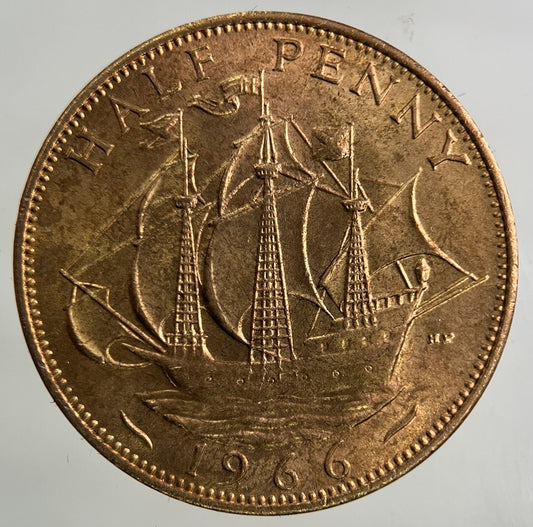 1966 Elizabeth II 2nd Half-Penny Coin | Very Fine Grade