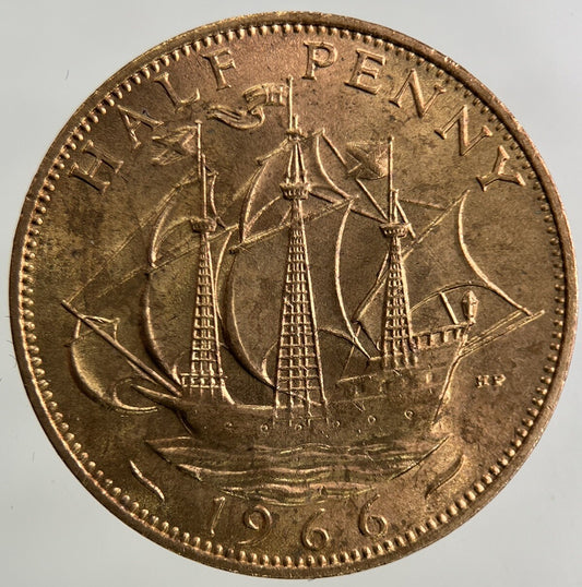 1966 Elizabeth II 2nd Half-Penny Coin | Very Fine Grade