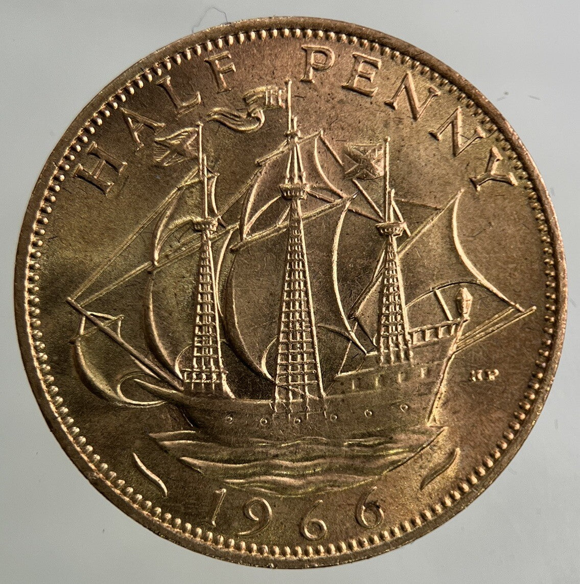 1966 Elizabeth II 2nd Half-Penny Coin | Very Fine Grade