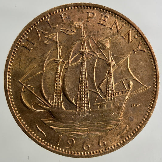 1966 Elizabeth II 2nd Half-Penny Coin | Very Fine Grade