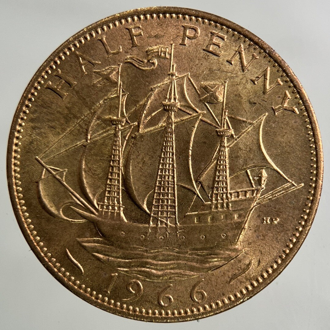 1966 Elizabeth II 2nd Half-Penny Coin | Very Fine Grade