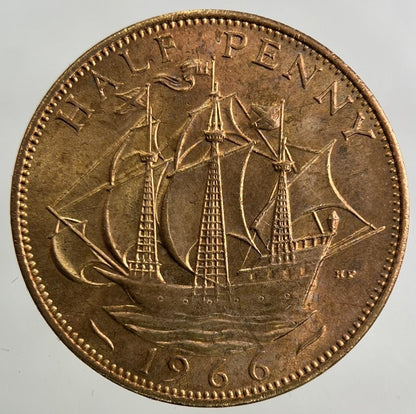 1966 Elizabeth II 2nd Half-Penny Coin | Very Fine Grade