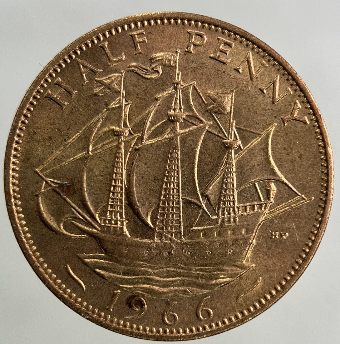 1966 Elizabeth II 2nd Half-Penny Coin | Very Fine Grade