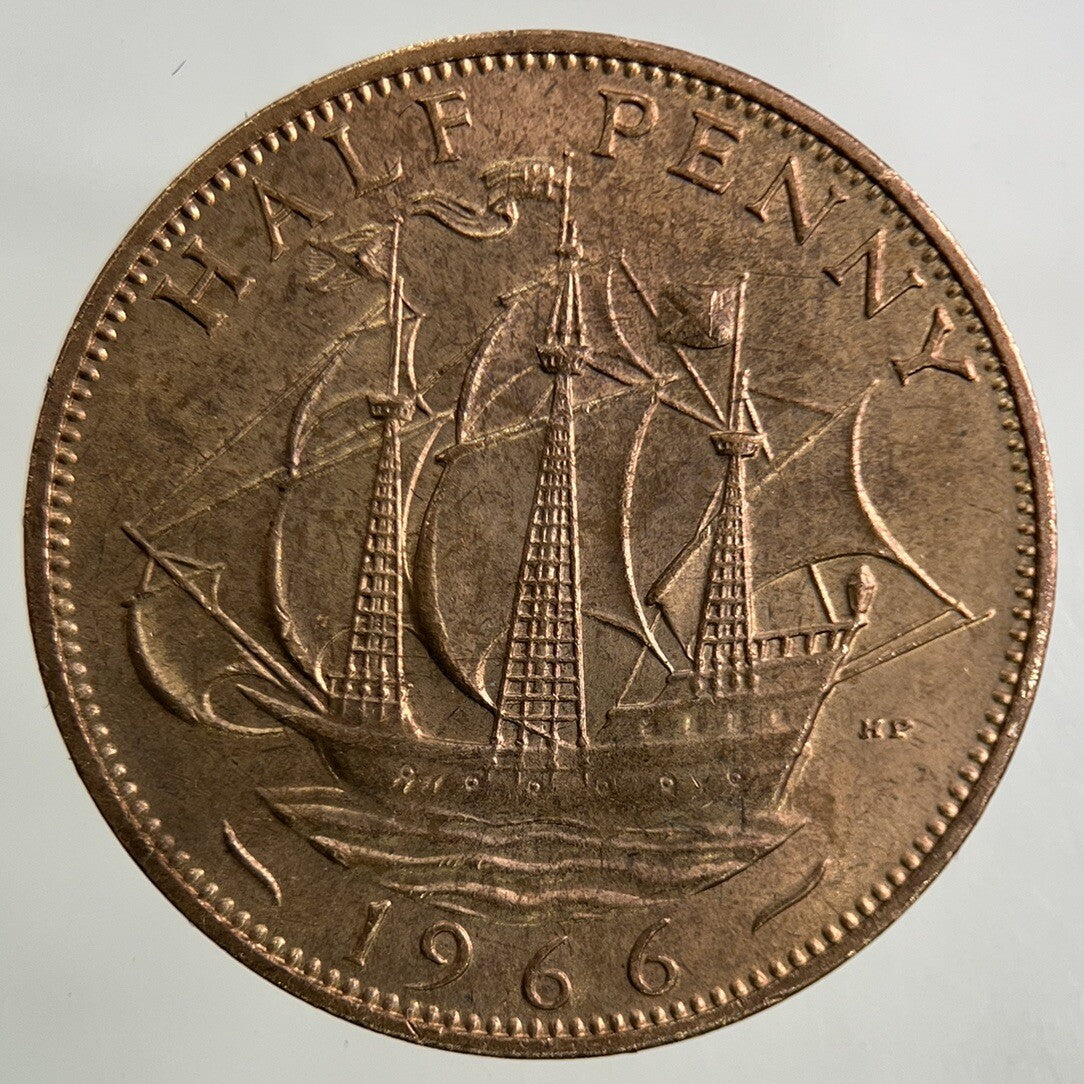 1966 Elizabeth II 2nd Half-Penny Coin | Very Fine Grade