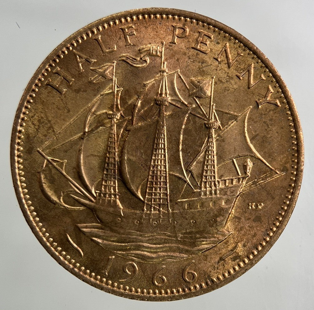 1966 Elizabeth II 2nd Half-Penny Coin | Very Fine Grade