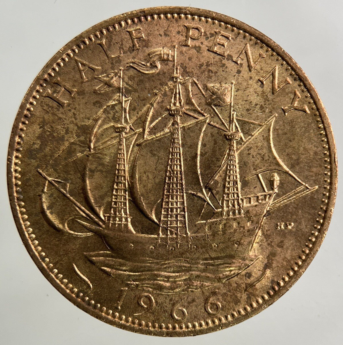 1966 Elizabeth II 2nd Half-Penny Coin | Very Fine Grade