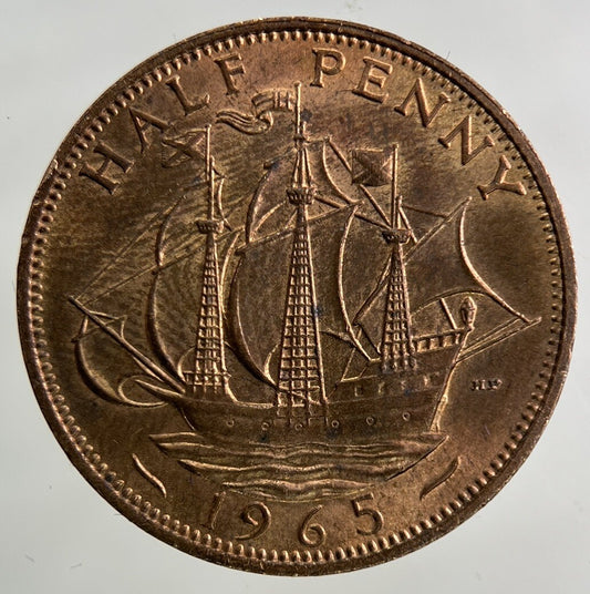 1965 Elizabeth II 2nd Half-Penny Coin | Very Fine Grade