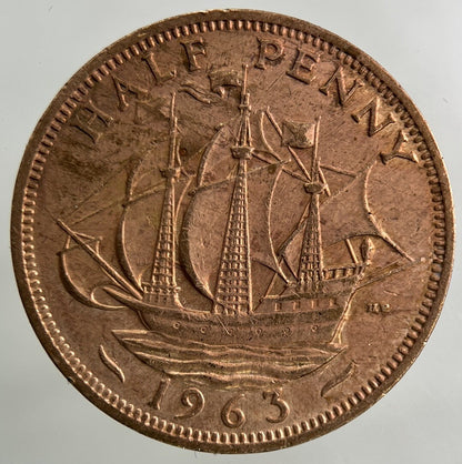 1963 Elizabeth II 2nd Half-Penny Coin | Fine Collectable Grade