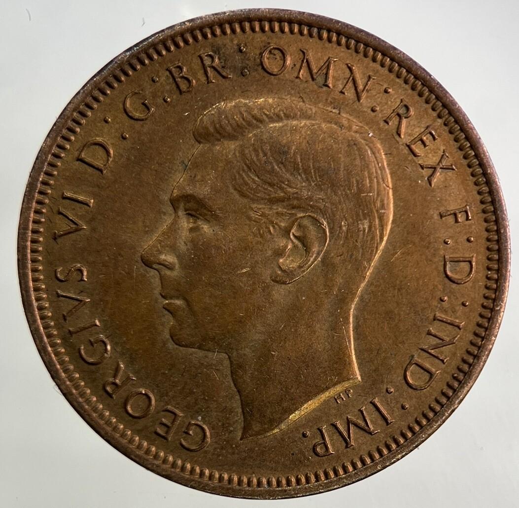 1944 George VI Half-Penny Coin | Very High Grade