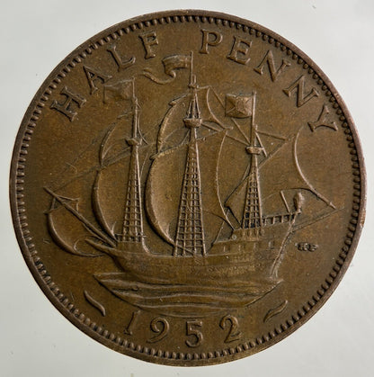 1952 George VI Half-Penny Coin | Very High Grade