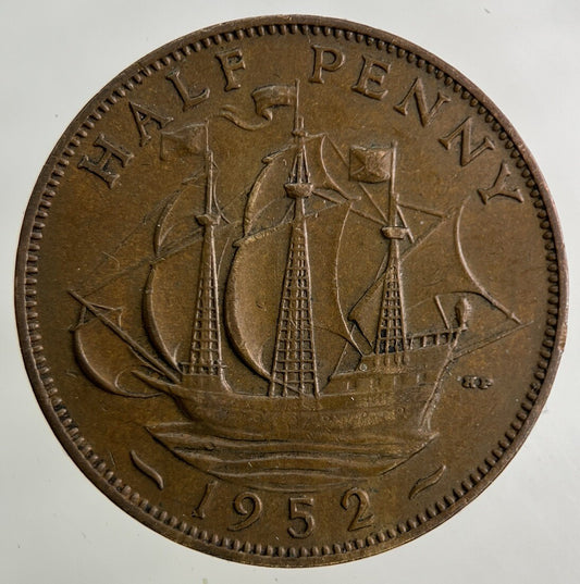 1952 George VI Half-Penny Coin | Very High Grade
