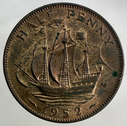 1952 George VI Half-Penny Coin | Very High Grade