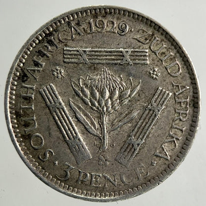 1929 South Africa Threepence Silver Coin | Very High Grade