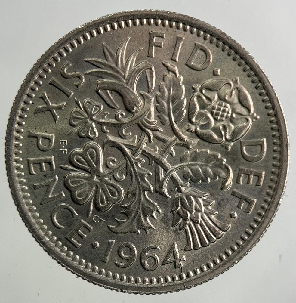 1964 Elizabeth II 2nd Sixpence Coin | Very Fine Grade