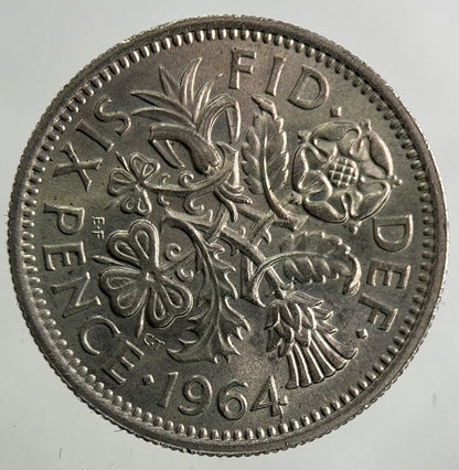 1964 Elizabeth II 2nd Sixpence Coin | Very Fine Grade
