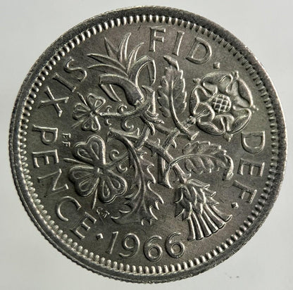 1966 Elizabeth II 2nd Sixpence Coin | Very Fine Grade