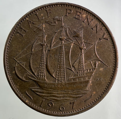 1967 Elizabeth II 2nd Half-Penny Coin | Fine Collectable Grade