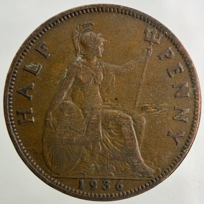 1936 George V Half-Penny Coin | Collectable Grade