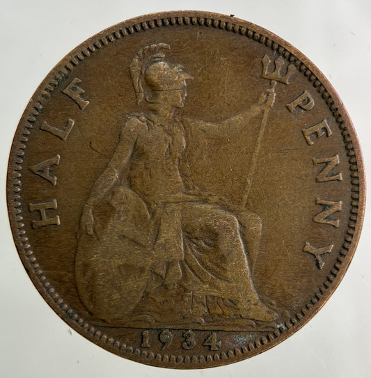 1934 George V Half-Penny Coin | Collectable Grade