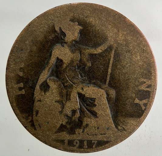 1917 George V Half-Penny Coin | Fair Grade