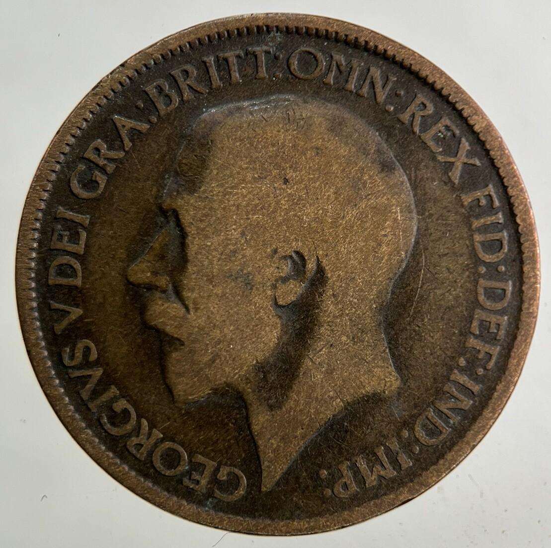 1917 George V Half-Penny Coin | Fair Grade