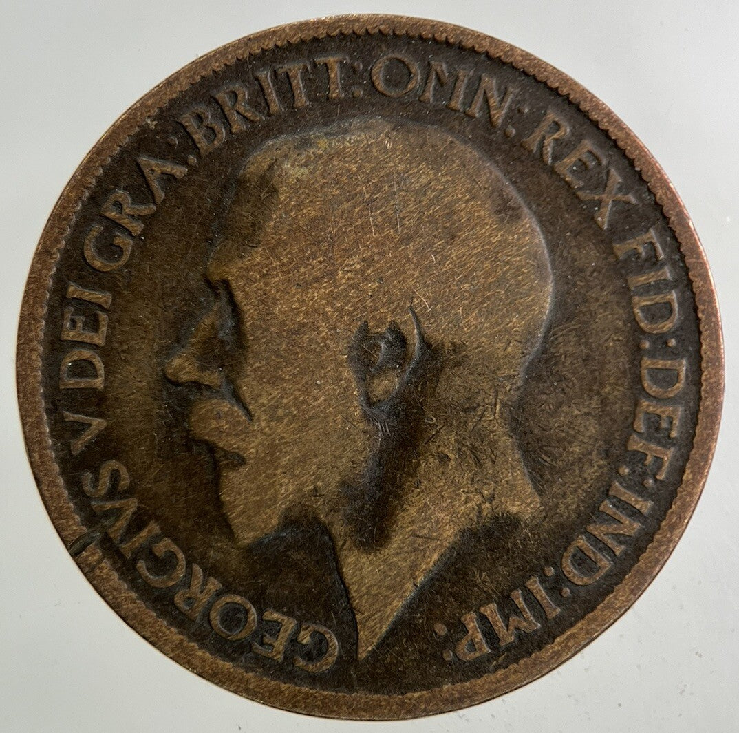 1916 George V Half-Penny Coin | Fair Grade