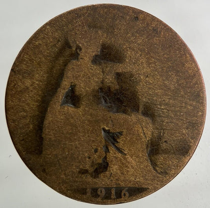 1916 George V Half-Penny Coin | Fair Grade