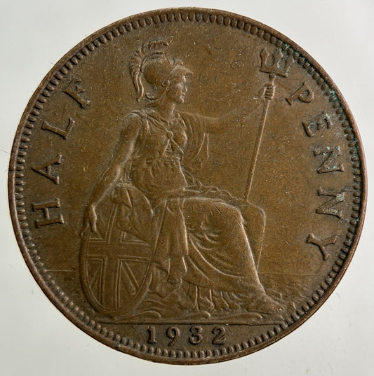1932 George V Half-Penny Coin | Very High Grade