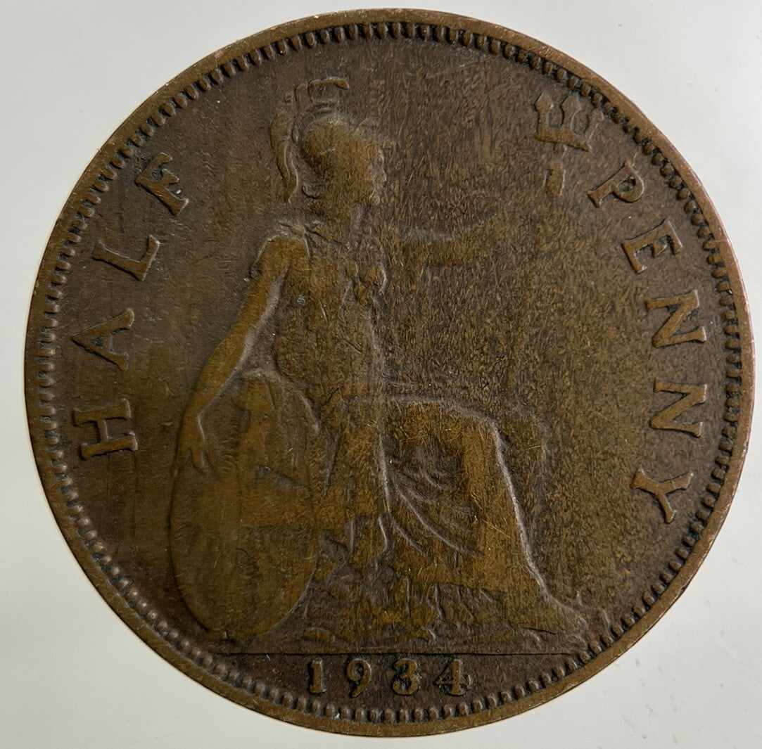 1934 George V Half-Penny Coin | Fine Collectable Grade