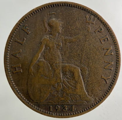 1934 George V Half-Penny Coin | Fine Collectable Grade
