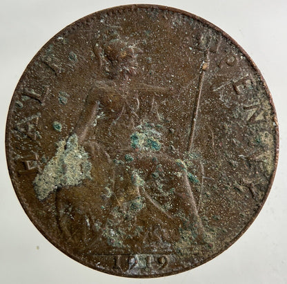 1919 George V Half-Penny Coin | Fine Collectable Grade