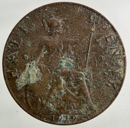 1919 George V Half-Penny Coin | Fine Collectable Grade