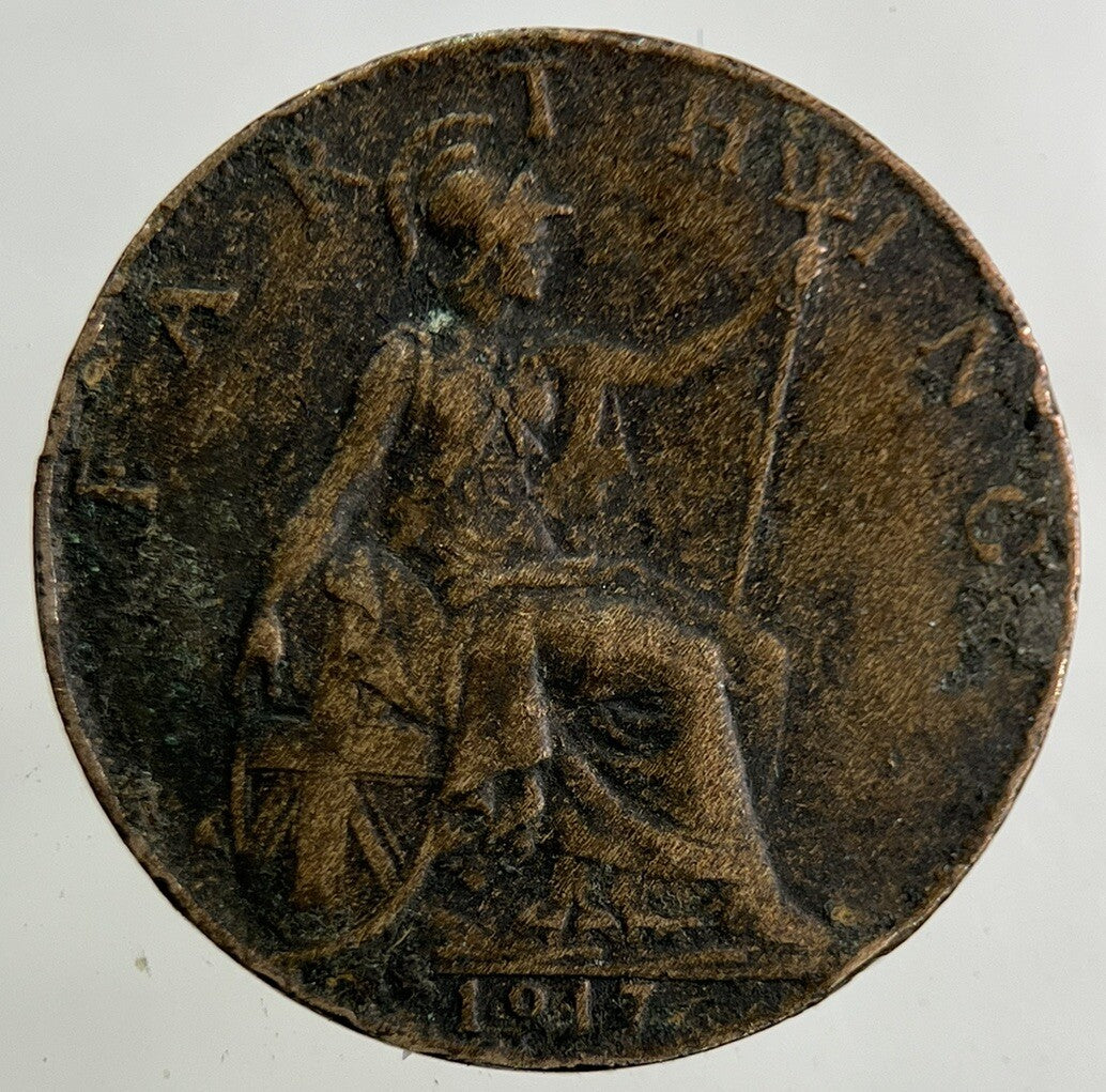 1917 George V Farthing Coin | Fine Collectable Grade