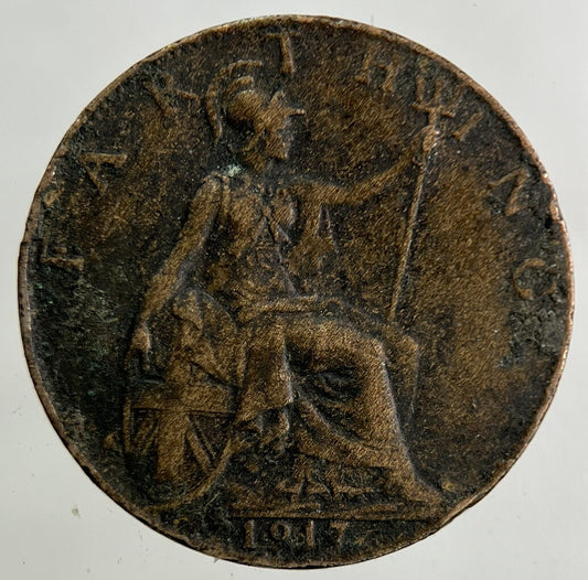 1917 George V Farthing Coin | Fine Collectable Grade