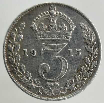 1915 George V Threepence Silver Coin | Fine Collectable Grade