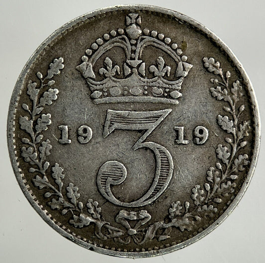1919 George V Threepence Silver Coin | Fine Collectable Grade